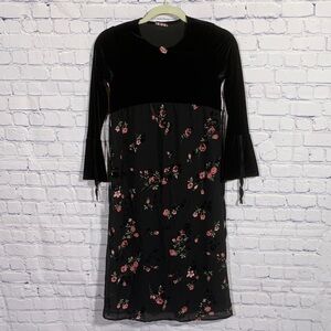 RMLA Womens Velvet Floral Dress Sz S Whimsigoth Fairy Grunge Dainty Dark Goth
